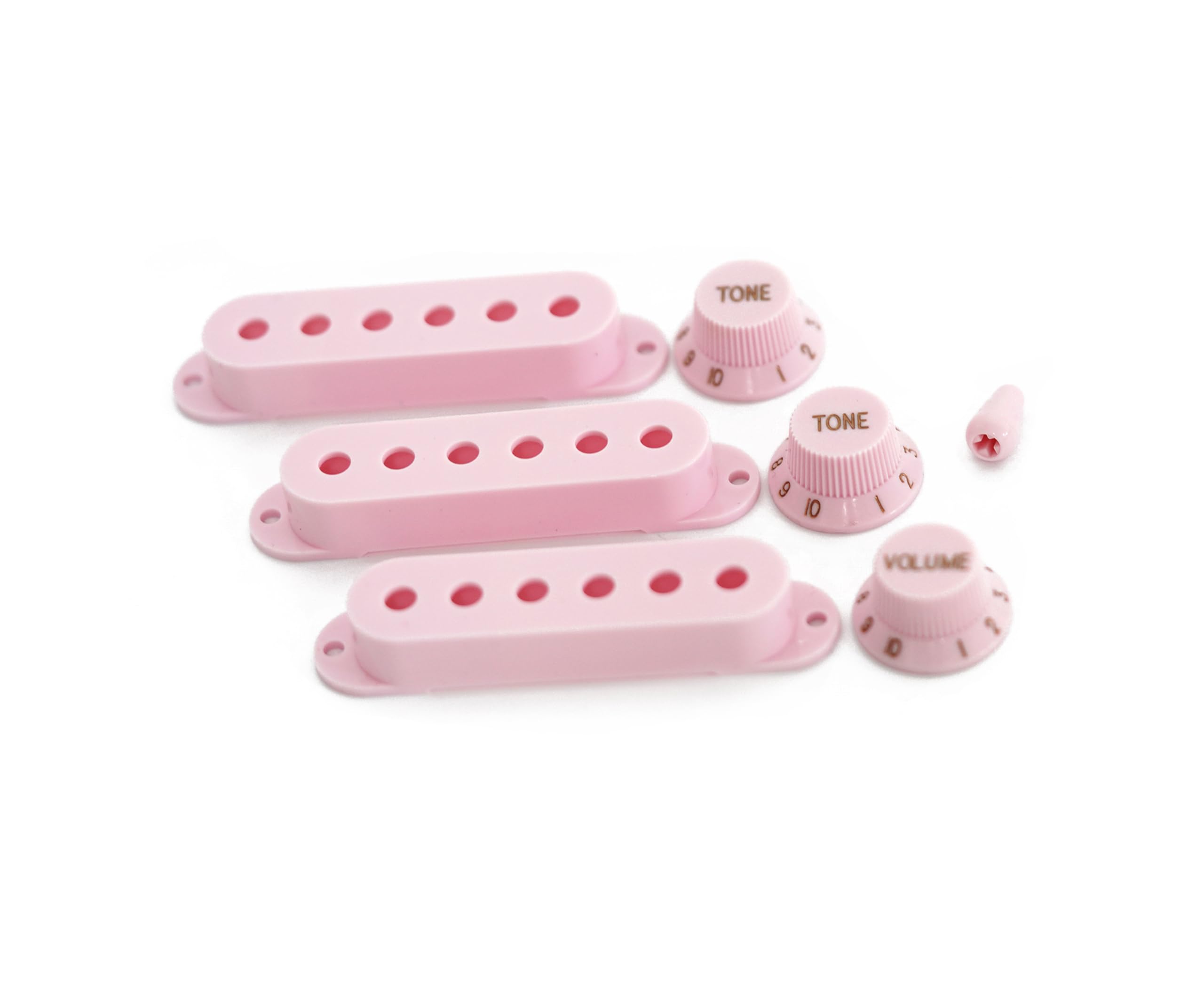 Guyker 3Pcs Plastic Guitars Single Coil Pickup Covers (52Mm Pole Spacing) & 1 Volume 2 Tone 1V2T Switch Knobs & Switch Tip Cap P